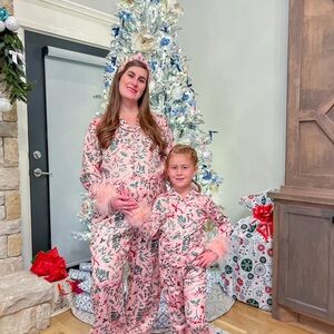 Ivy City Co Christmas Pajamas with Pink and Green Design